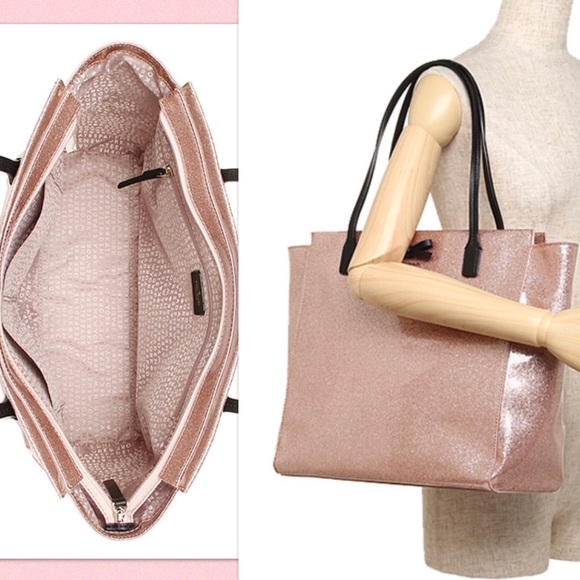 ✨KATE SPADE✨LAST 1! Rosegold Glitter Tote NEW! - Picture 7 of 8